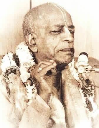 His Divine Grace A.C. Bhaktivedanta Swami Prabhupada in contemplative pose
